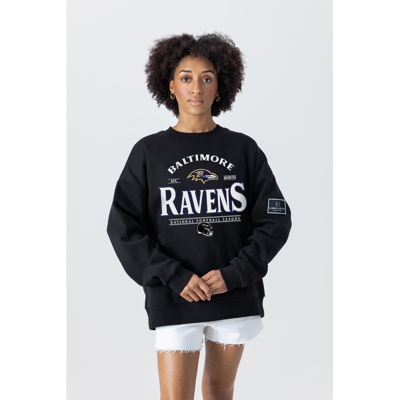 BALTIMORE RAVENS Players Only Fleece Drop-Shoulder Crew