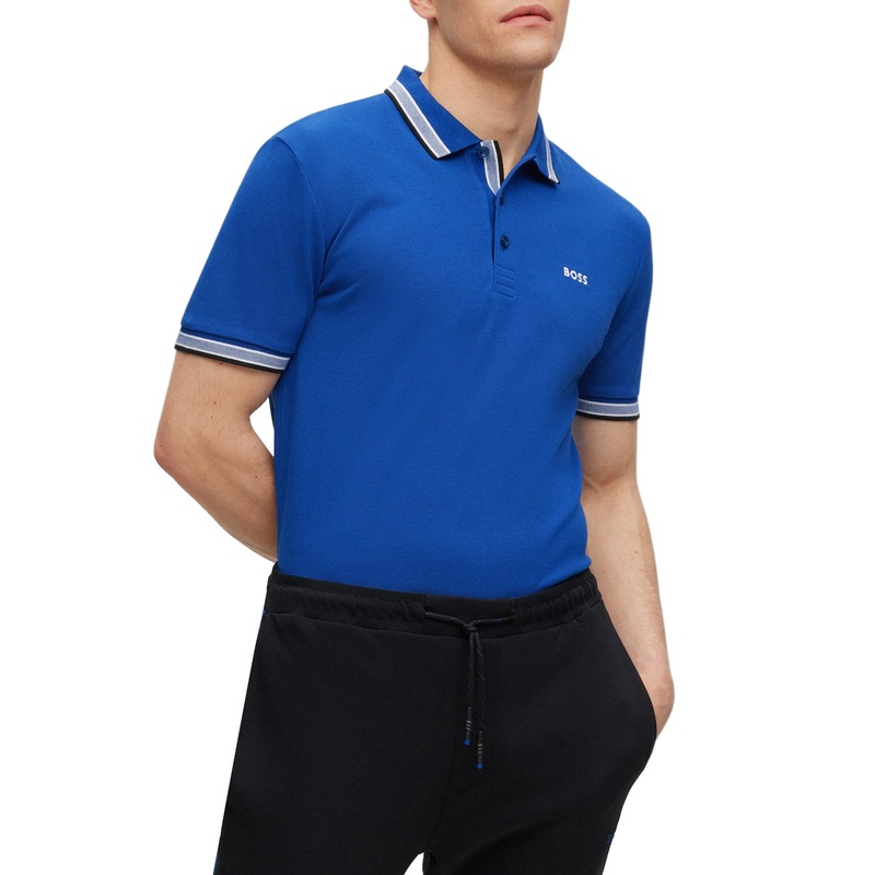 BOSS Paddy Cotton Pique Polo – Medium Blue