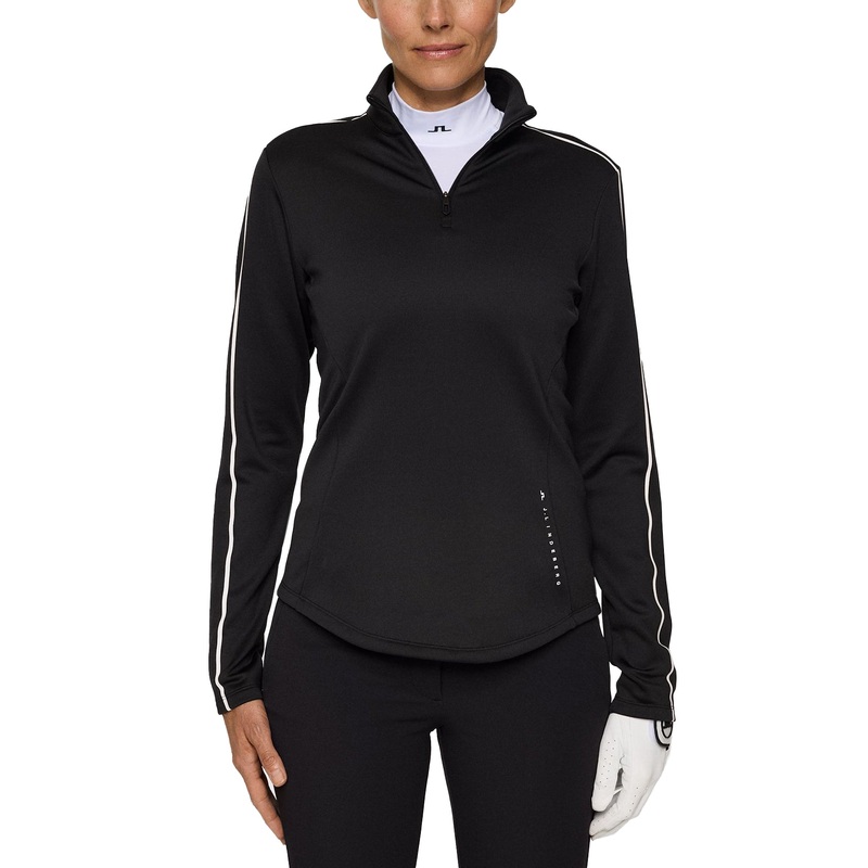J.Lindeberg Women’s Nefe Quarter Zip Golf Mid Layer – Black