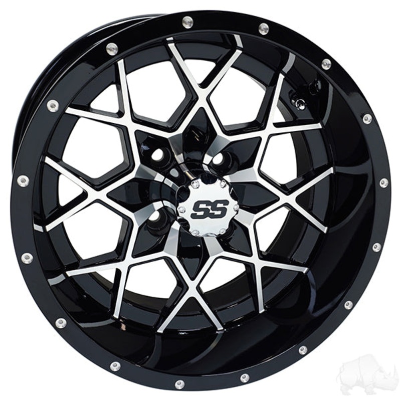 RHOX RX386, Machined Gloss Black, 14×7 ET-25