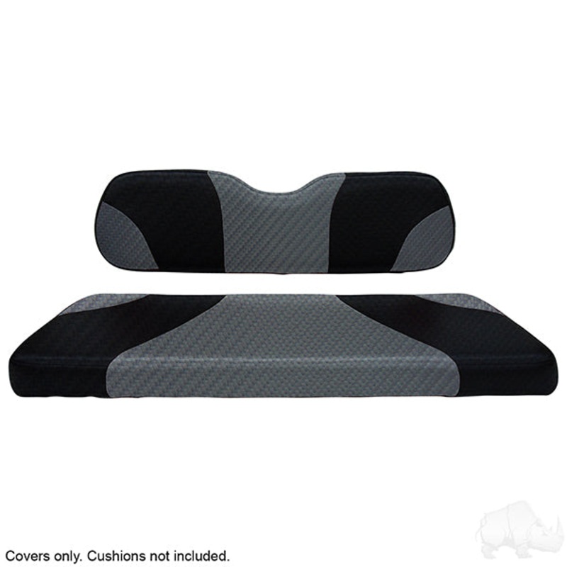 RHOX SS Cover Set, Sport Black Carbon Fiber/Gray Carbon Fiber, E-Z-Go TXT 96+ PN# SEAT-711BGCF-S-CV