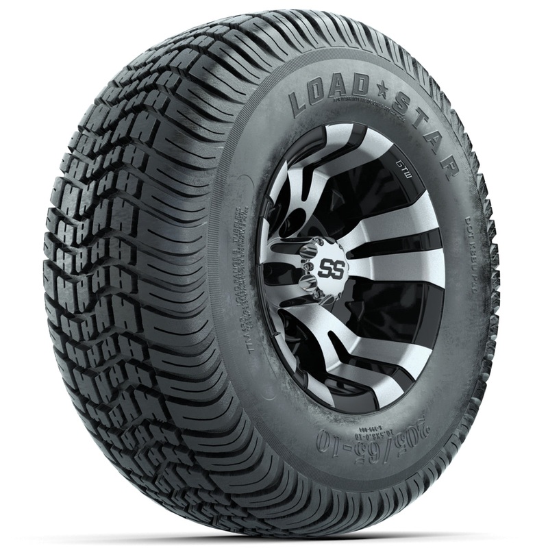 Set of (4) 10 in GTW Vampire Wheels with 205/65-10 Kenda Load Star Tires PN# A19-486