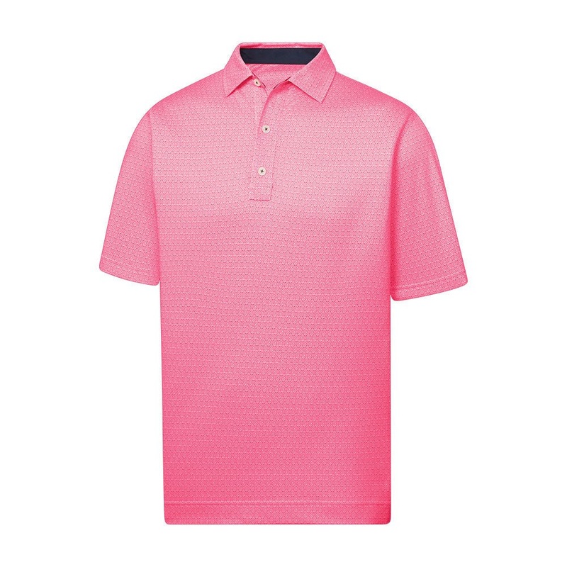 FootJoy Spiral Line Print Lisle Self Collar Polo
