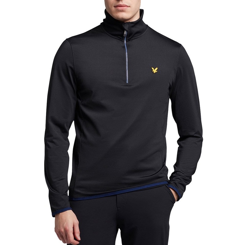 Lyle & Scott Tech 1/4 Zip Midlayer – True Black
