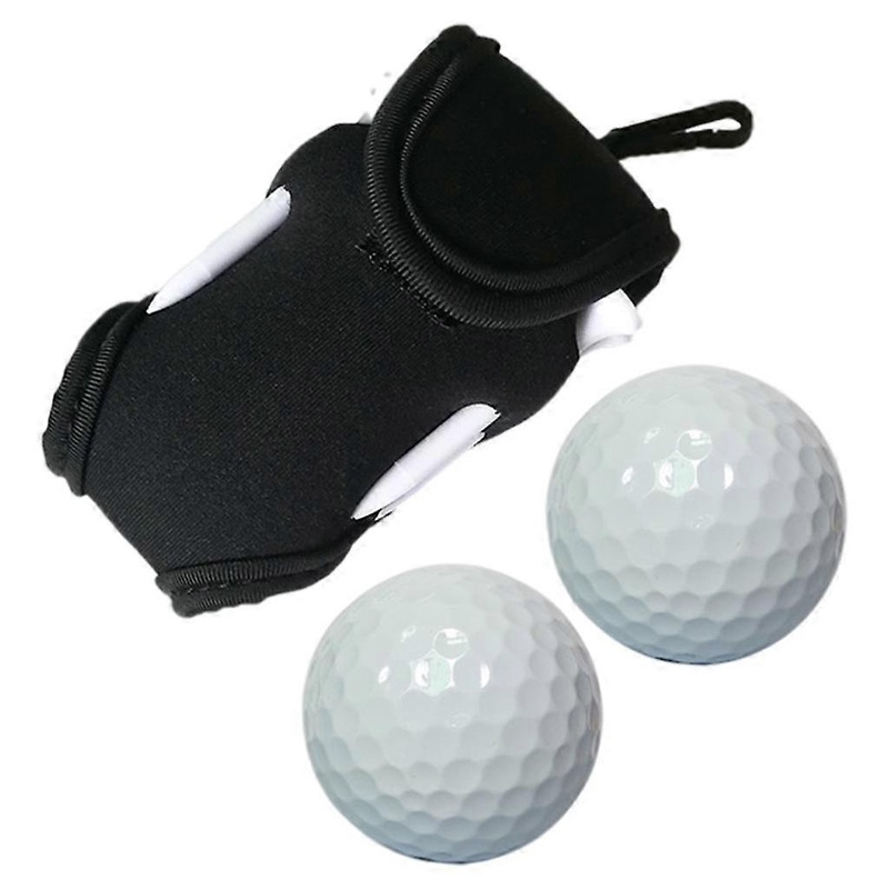 Portable Golf Ball Holder Bag Set Storage Bags Waist Pouch Tees Balls Black