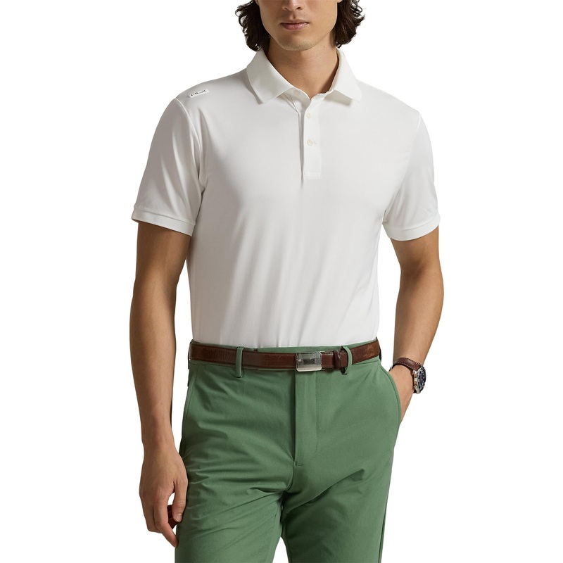 RLX Ralph Lauren Tailored Fit Lightweight Airflow Golf Polo Shirt – Ceramic White