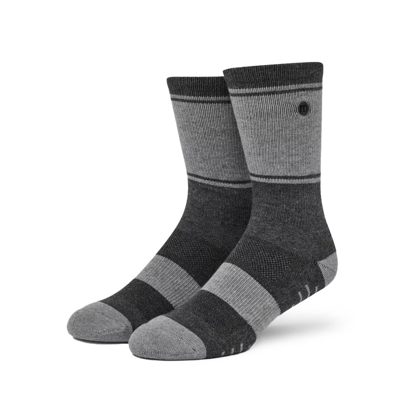 Travis Mathew Baja 2.0 Golf Socks – Heather Grey Pinstripe