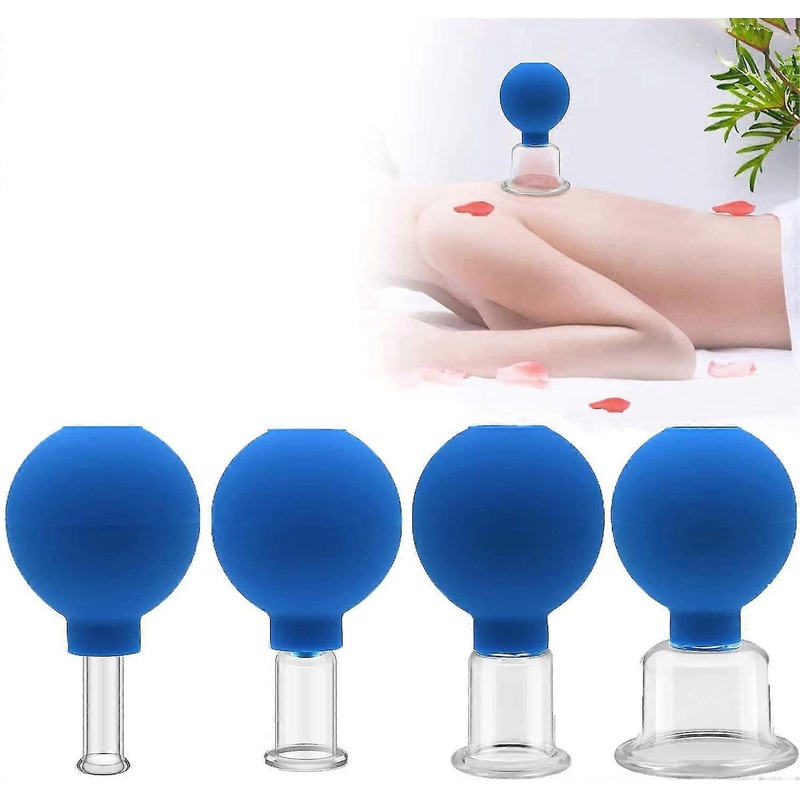 Set Of 4 Cupping Glasses With Ball 15-25-36-52mm For Professional, Medical, Fireless Cupping, Cupping Glass, Cupping Glasses
