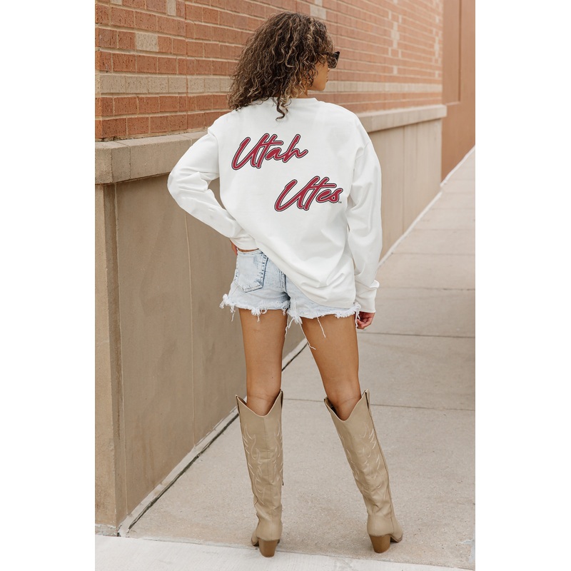 UTAH UTES Double Move Oversized Long-Sleeve Tee