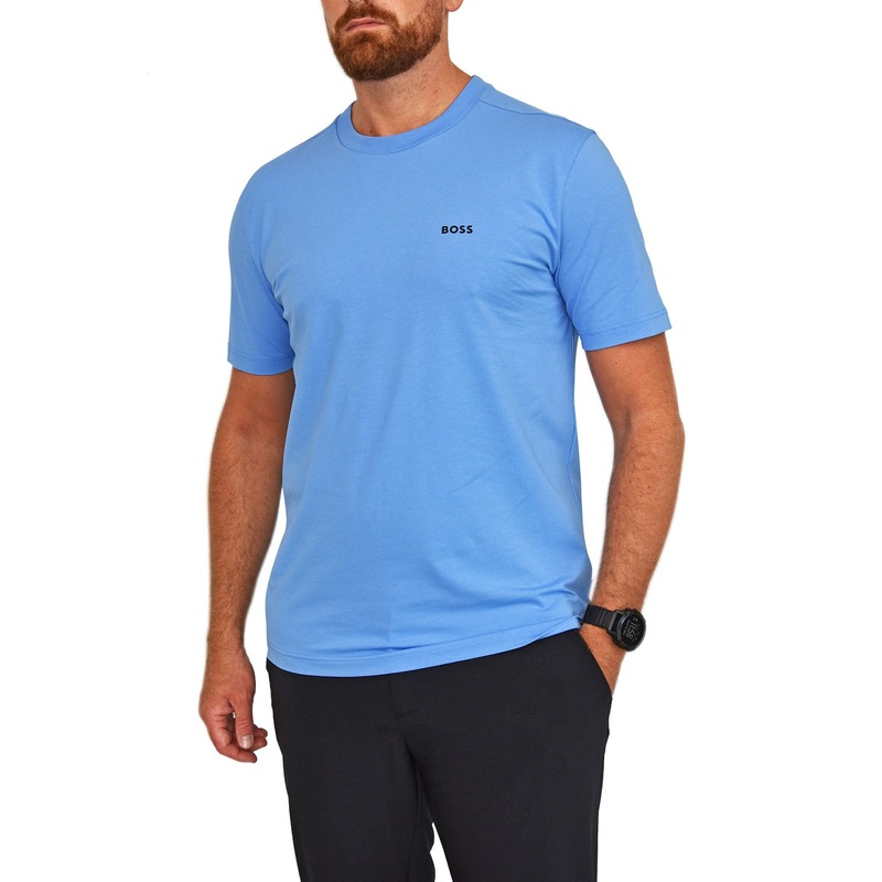BOSS Regular Fit Cotton Tee – Bright Blue