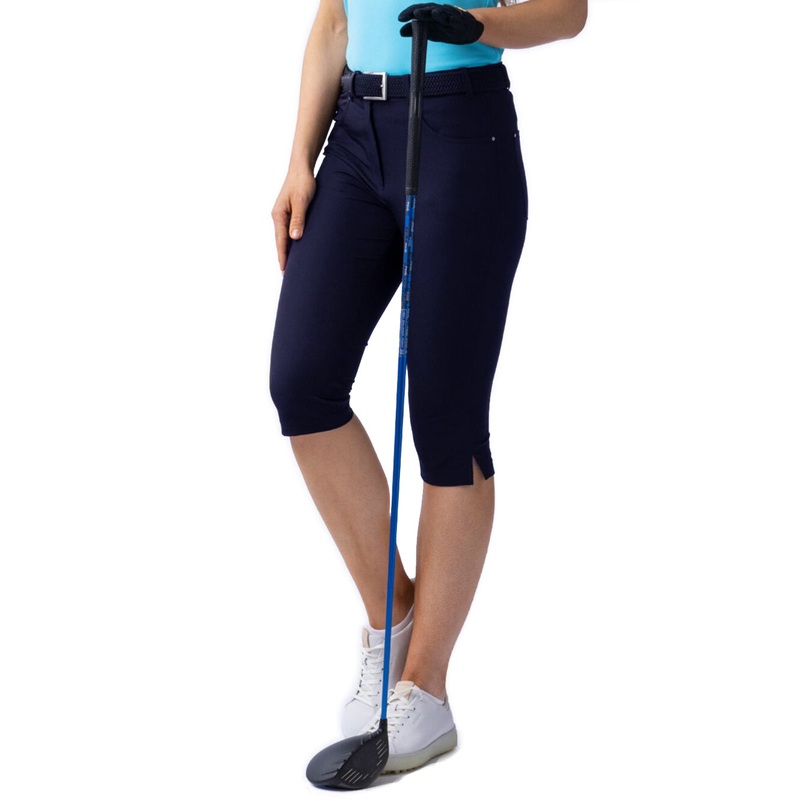 Glenmuir Women’s Phoebe Lightweight Stretch Performance Golf Capri Pants – Navy
