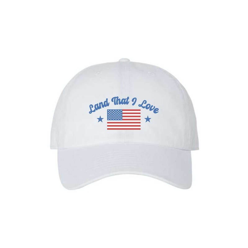 LAND THAT I LOVE DAD HAT|GARMENT WASHED TWILL|White