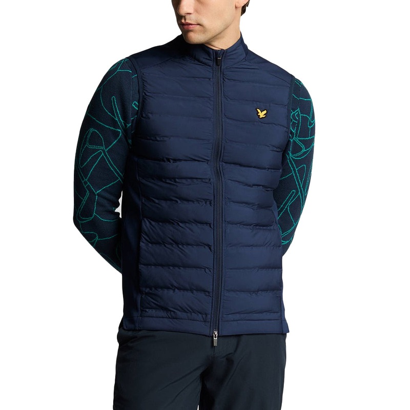 Lyle & Scott Hybrid Quilted Full Zip Golf Vest – Ryder Blue