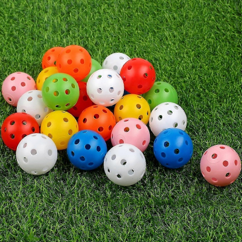 Multicolor 42mm Plastic Golf Balls for Practice – 24 Pack Training Balls for Backyard and Indoor Use