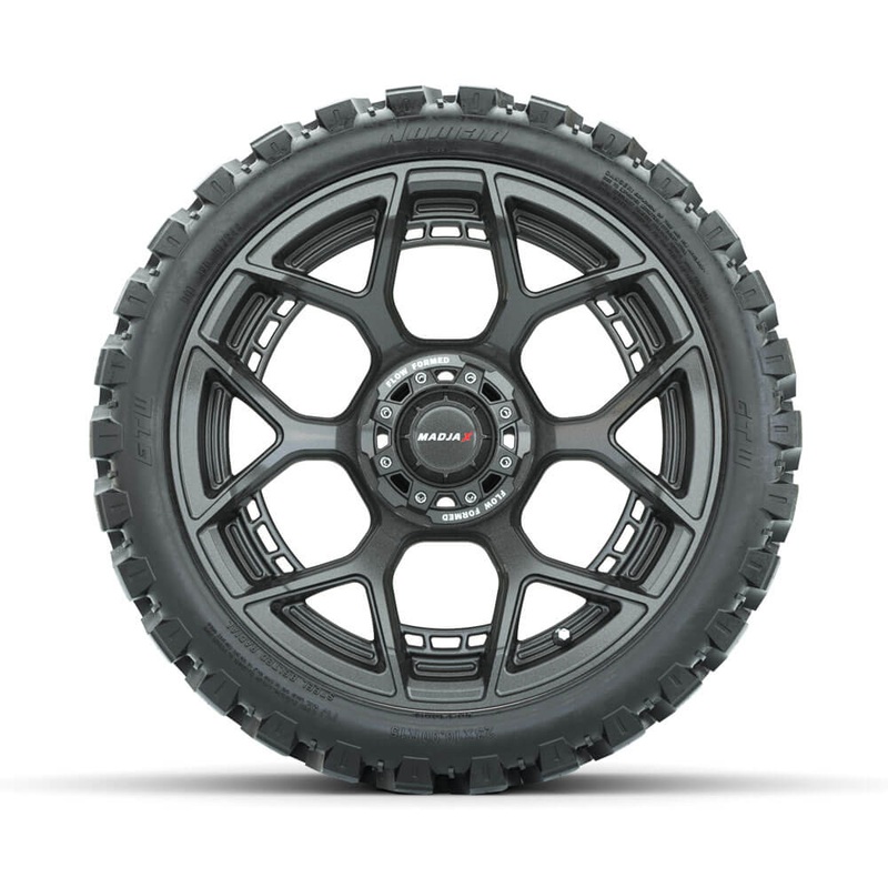 Set of (4) 15 MadJax Flow Form Evolution Gunmetal Wheels with GTW Nomad Off Road Tires PN# A19-423
