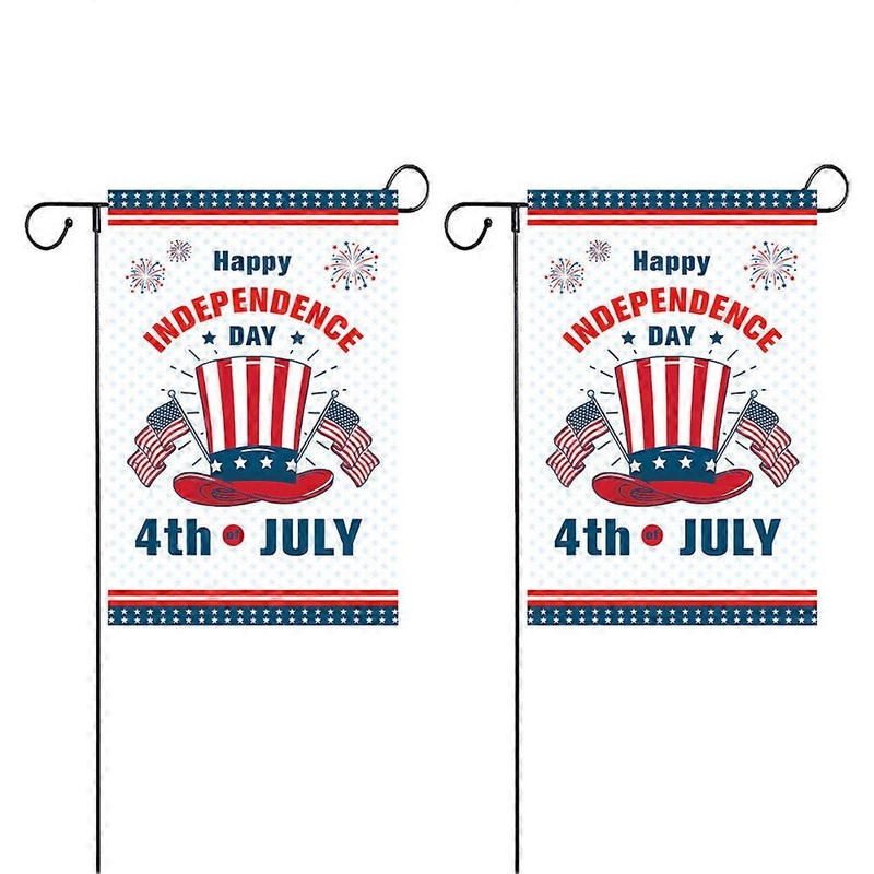 TCGG-2pcs Flags American Independence Day Polyester Print Colorful Flags Yard Decoration Day