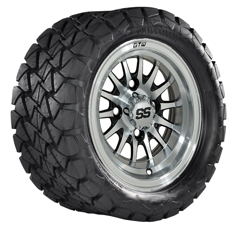 10 GTW Medusa Black and Machined Wheels with 22 Timberwolf Mud Tires – Set of 4 PN# A19-302