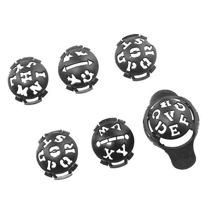 2xGolf Ball Liner Marker Line Letter Pattern Drawing Alignment Tool Gray