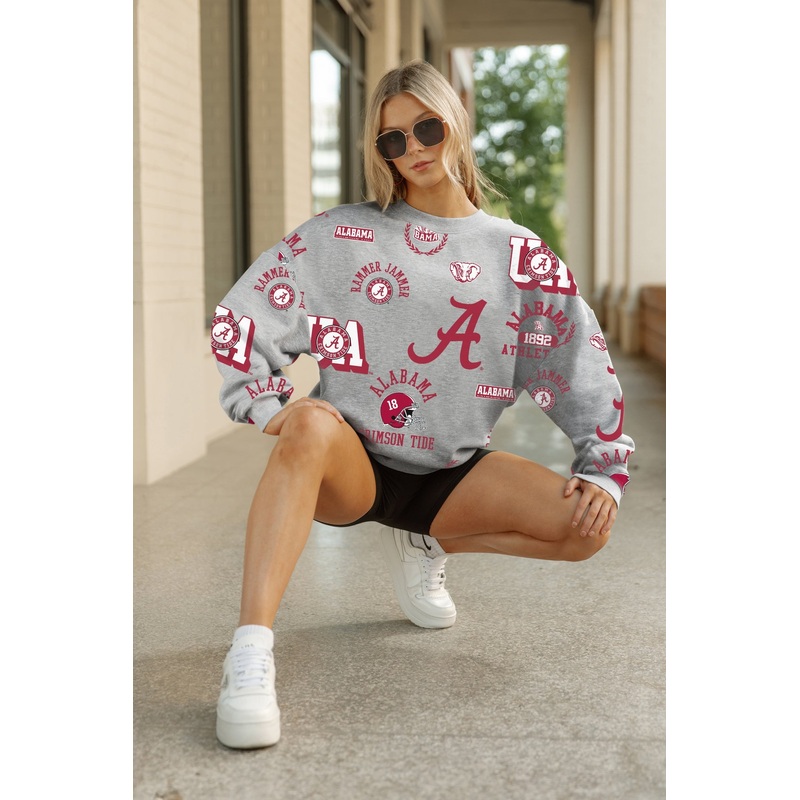 ALABAMA CRIMSON TIDE ALWAYS ON REPEAT PREMIUM FLEECE CREW SWEATSHIRT