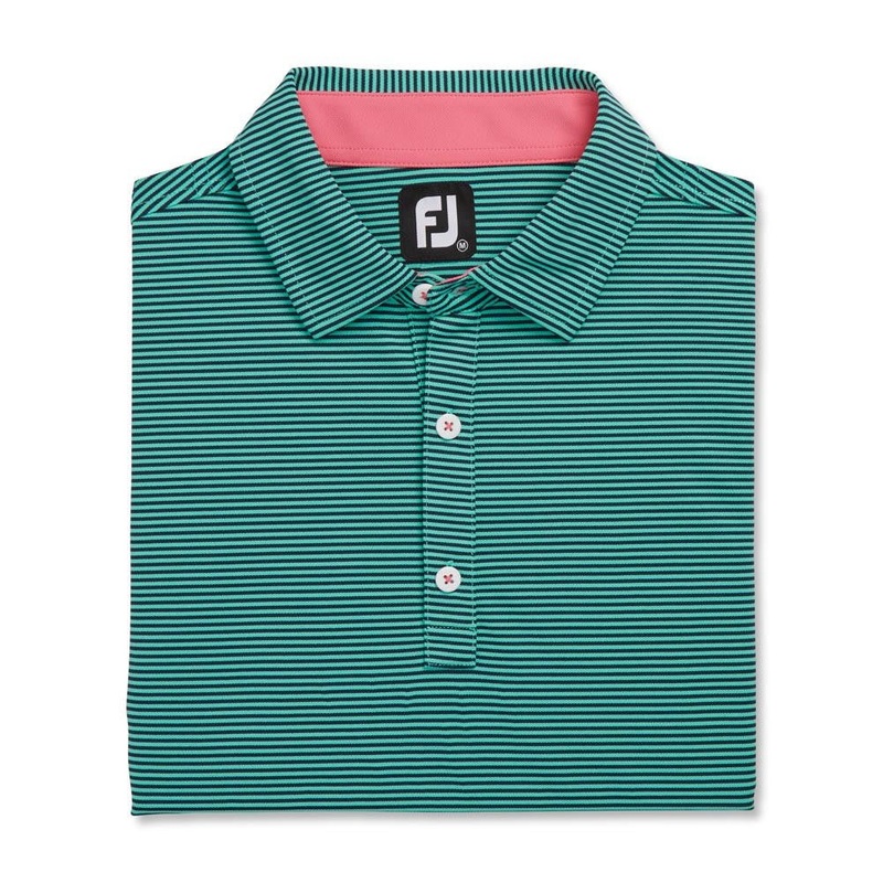FootJoy Feeder Stripe Mix Stretch Pique Self Collar Polo
