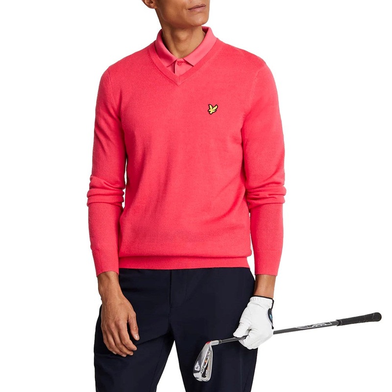 Lyle & Scott Merino Blend V-Neck Knit – Birdie Red