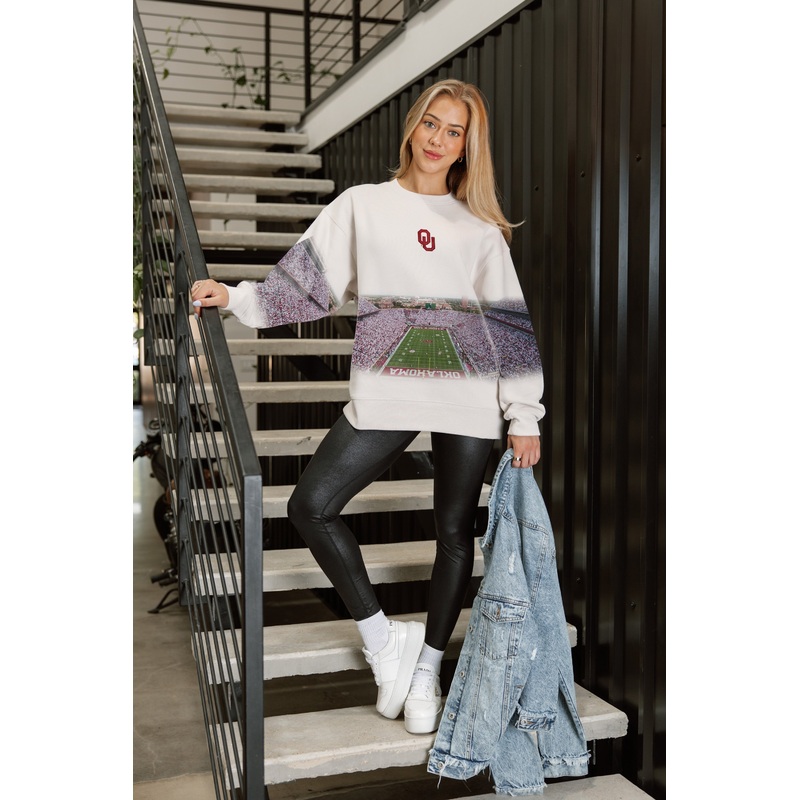 OKLAHOMA SOONERS POWER MOVE PREMIUM DROP SHOULDER PULLOVER