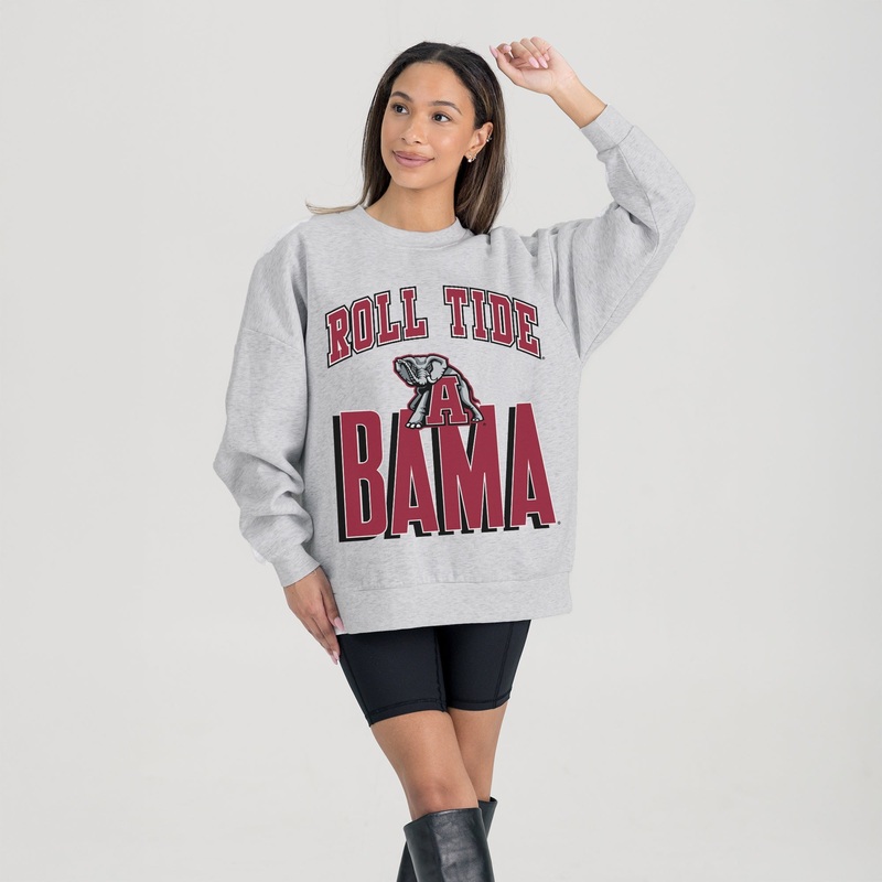 ALABAMA CRIMSON TIDE FIERCE FOCUS PREMIUM FLEECE DROP SHOULDER CREWNECK PULLOVER