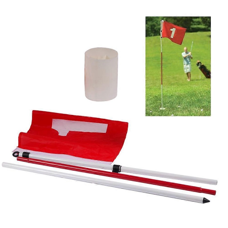 Golf Flag Stick and Cup Golfers Outdoor Sports with Steel Material 10x10x180cm 5 Section Design Golf Training 1Set