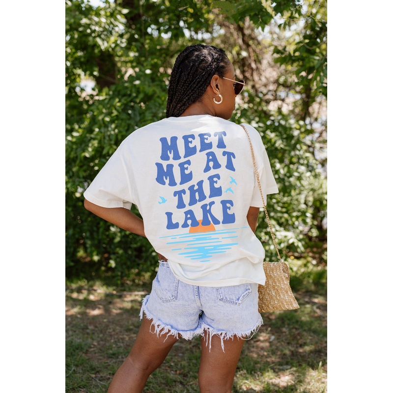 MEET ME AT THE LAKE OVERSIZED VINTAGE WASH TEE