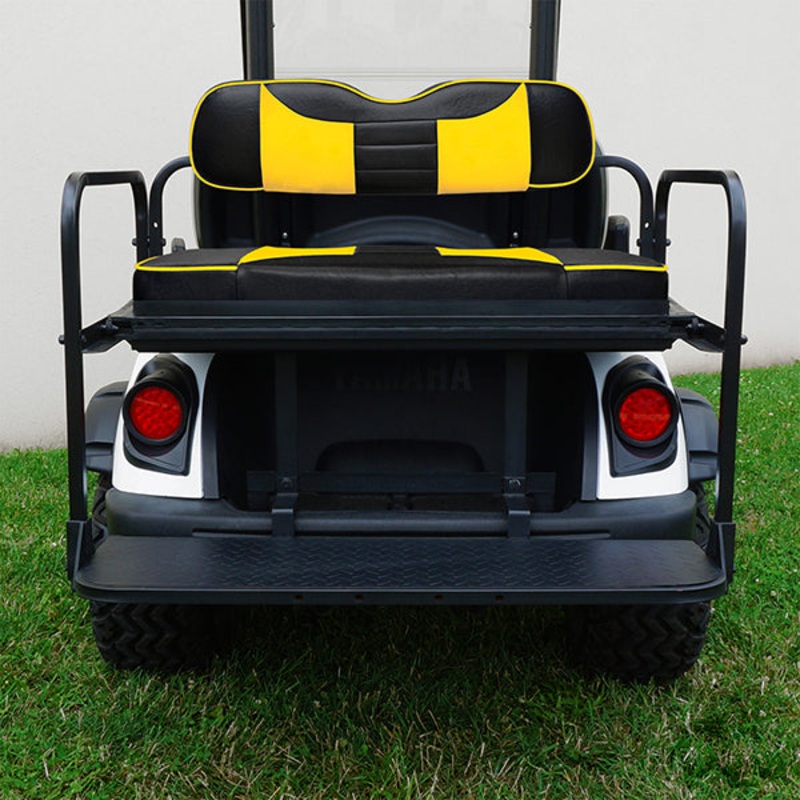 RHOX Rhino Seat Kit, Rally Black/Yellow, Yamaha Drive2 PN# SEAT-471BY-R