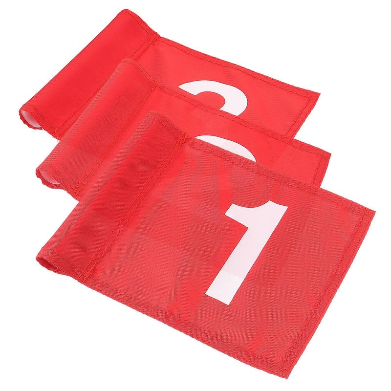 Wear-Resistant Golfing Flags Rectangular Nylon Training Flags Uv Protection Fading Prevention 3Pcs