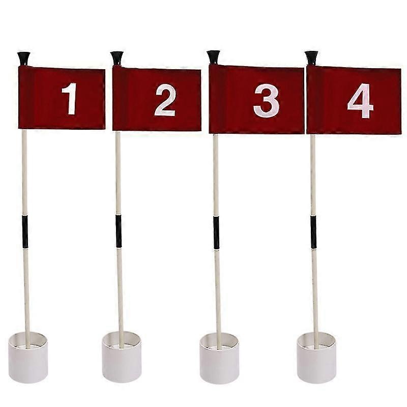Putting Green Flag For Yard, Double-sided Numbered Golf Flags, Golf Pin Flag Hole Cup Set, Portable 2-section Design, Gifts Idea