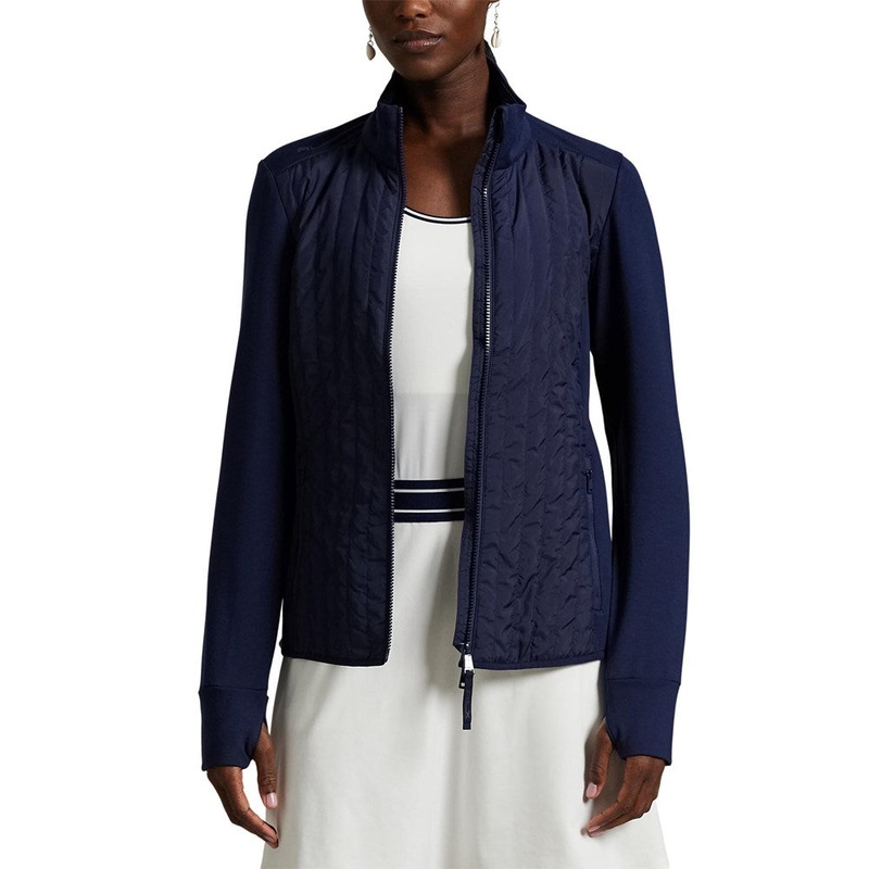 RLX Ralph Lauren Women’s Cool Wool Hybrid Performance Full-Zip Jacket – Refined Navy