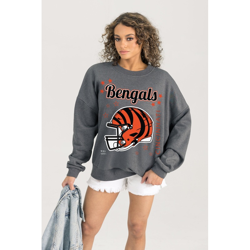 CINCINNATI BENGALS Ready To Rumble Fleece Crewneck Pullover