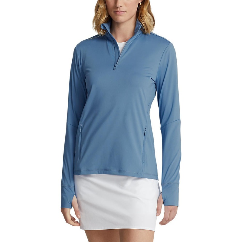 RLX Ralph Lauren Women’s Stretch Jersey Quarter Zip Golf Pullover – Hatteras Blue
