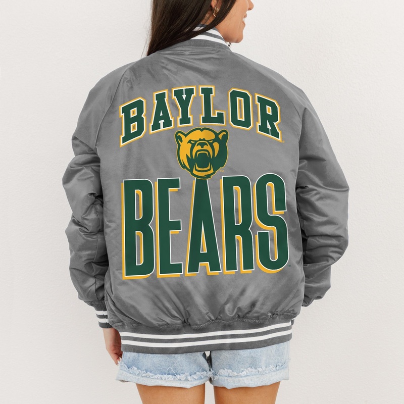 BAYLOR BEARS FIERCE FOCUS SPORT STRIPE VARSITY JACKET