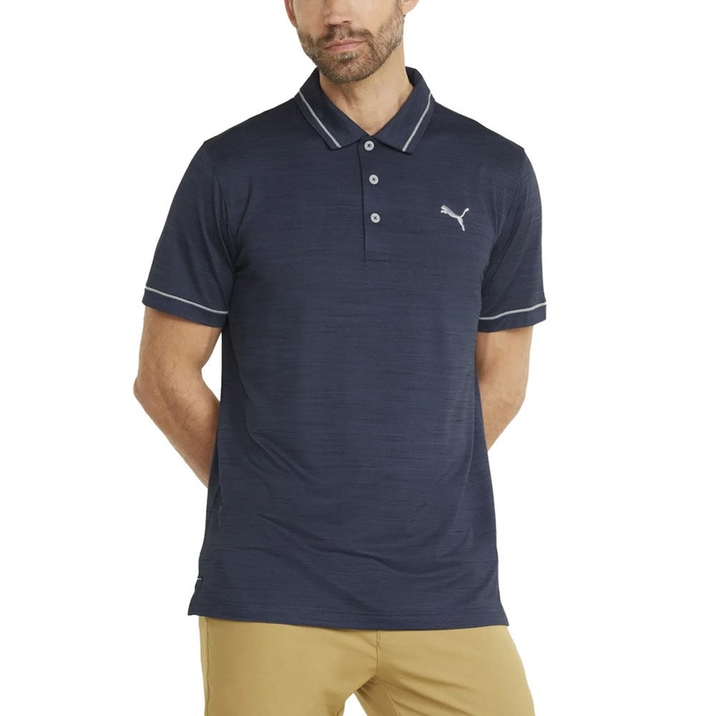 Puma Cloudspun Monarch Golf Shirt – Navy Blazer Heather/ High Rise