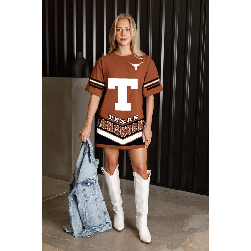 TEXAS LONGHORNS PERFECT SCORE RETRO T-SHIRT DRESS
