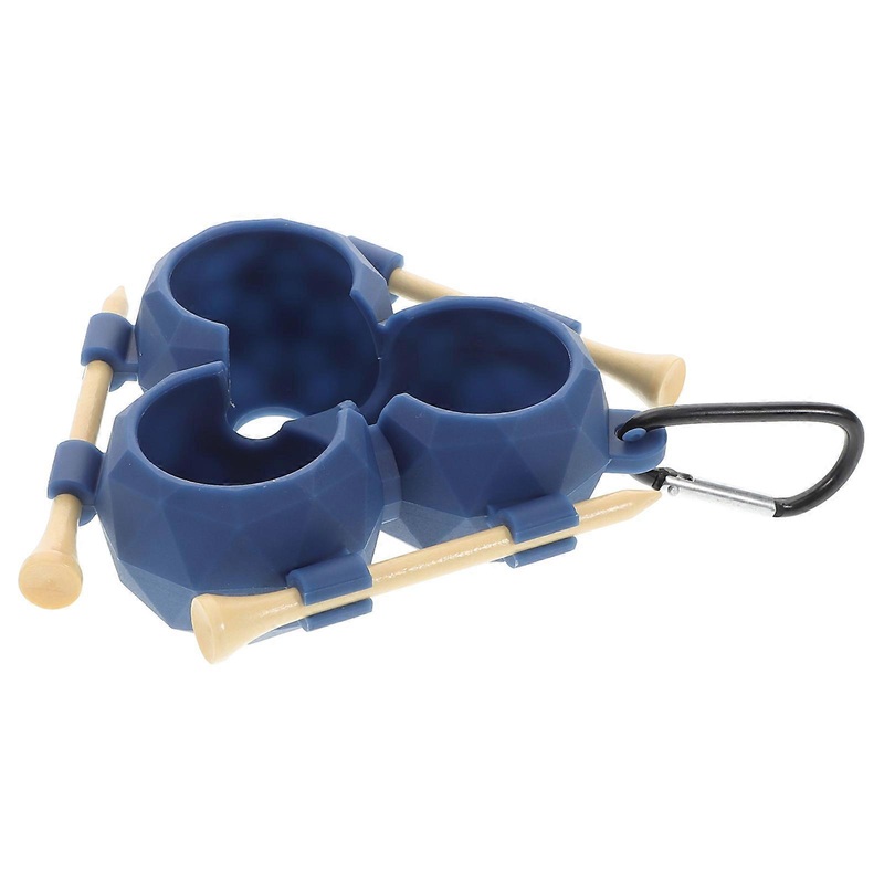 Golf Ball Case Silicone Golf Ball Cover Holder For Competitions Blue 11.50X10.00X4.00CM Impact Protection 3Pcs