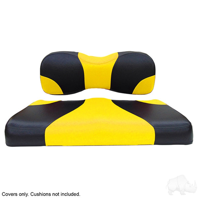 RHOX Front Seat Cover Set, Sport Black/Yellow, Yamaha Drive PN# SEAT-051BY-S-CV