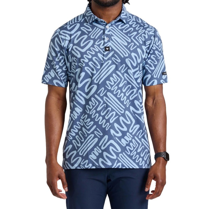 Bad Birdie Mazed and Confused Navy Polo