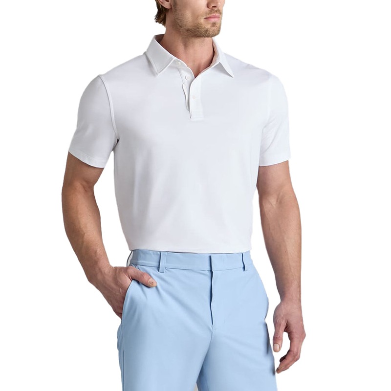 G/Fore Melange Ice Nylon Golf Polo Shirt – Snow Melange
