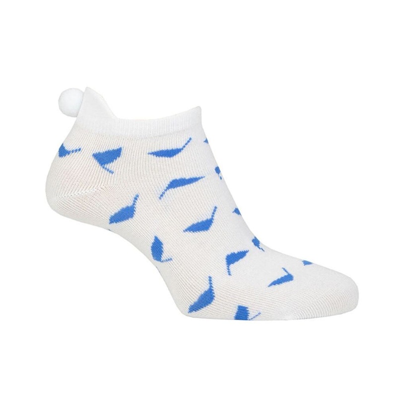 Glenmuir Women’s Eugenie Patterned Golf Socks – White/Tahiti Flags