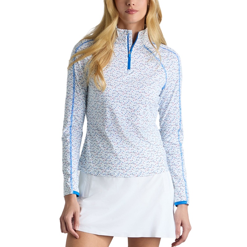 G/Fore Women’s Aye Poppy Sun Shield Silky Tech 1/4 Zip Pullover – Snow