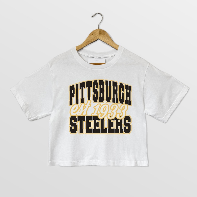 PITTSBURGH STEELERS DEEP ROOTS BOXY FIT CROPPED TEE