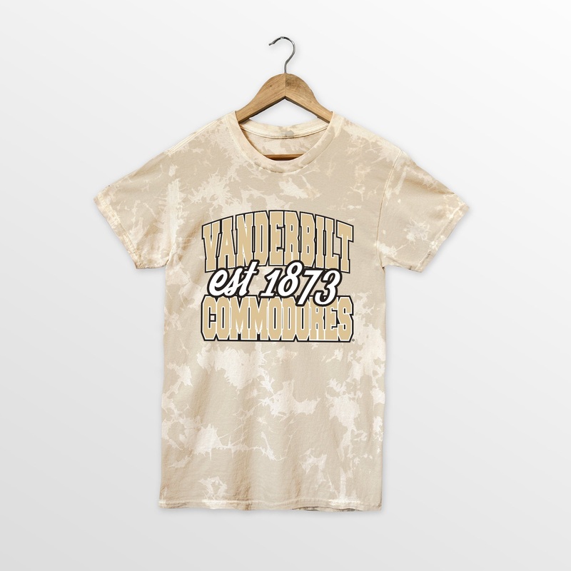 VANDERBILT COMMODORES DEEP ROOTS BLEACH WASH TEE