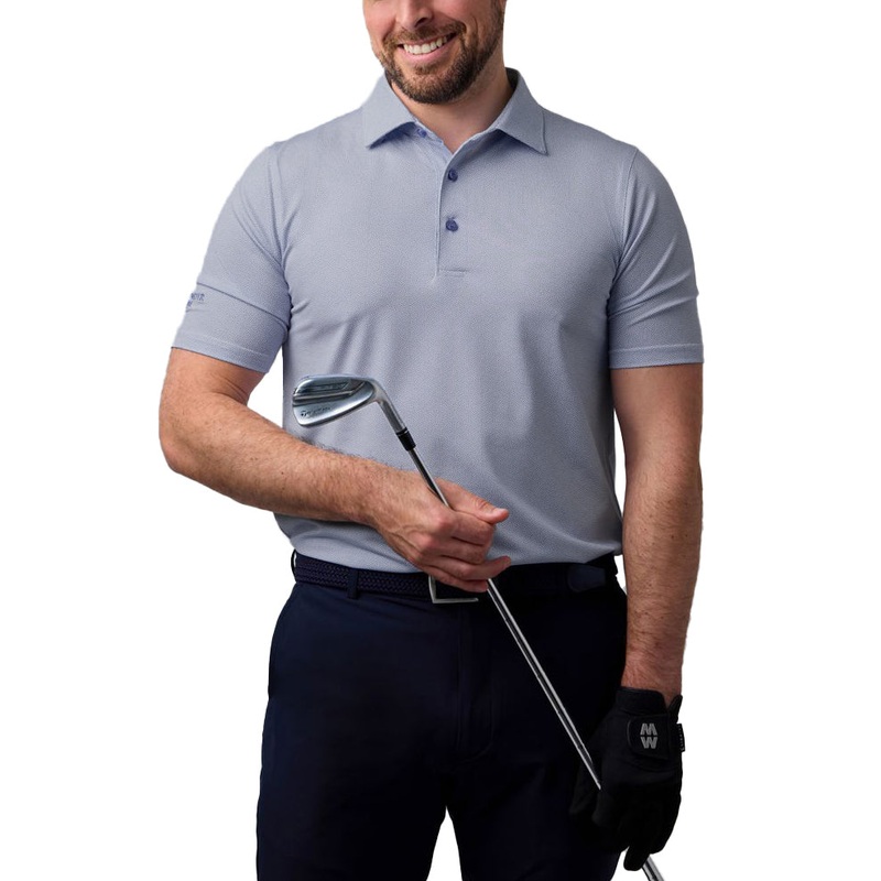 Glenmuir Carribridge Performance Polo Golf Shirt – White/ Navy