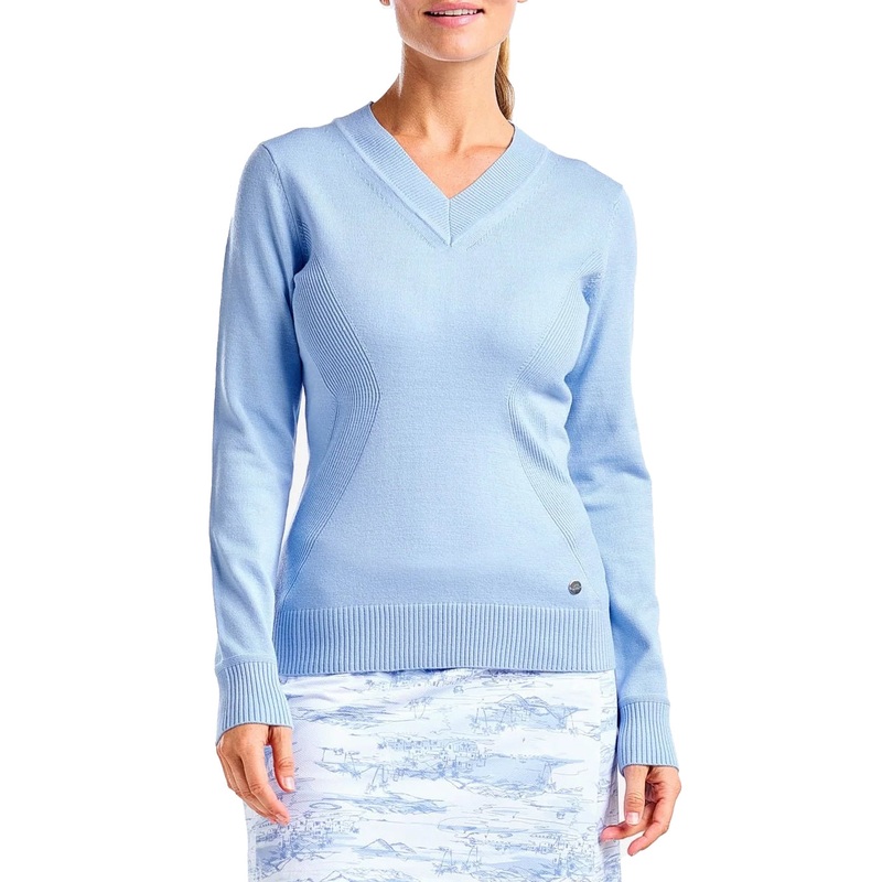 Nivo Women’s Nicole V-Neck Sweater – Gentle Blue