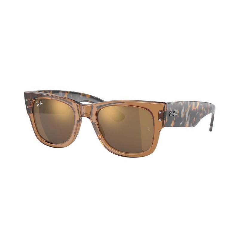Ray-Ban Mega Wayfarer – Transparent Brown/Gold Mirror