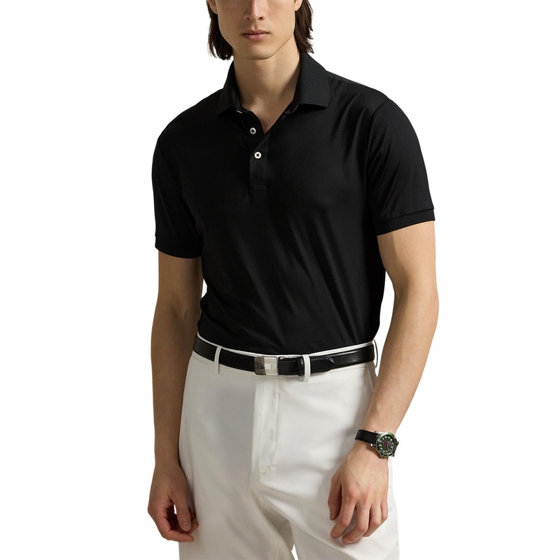 RLX Ralph Lauren Lightweight Airflow Jersey Golf Polo Shirt – Polo Black
